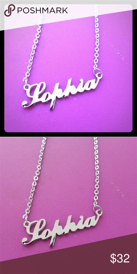 Stainless steel Sophia name necklace Stainless steel Sophia name ...