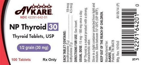 NP Thyroid 30 - FDA prescribing information, side effects and uses