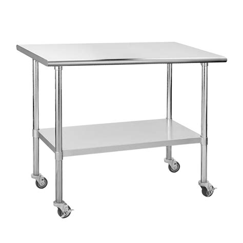 HOCCOT Stainless Steel Prep & Work Table with Adjustable Shelf, with ...