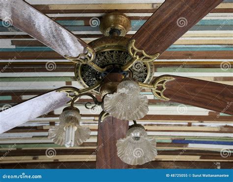 Wooden ceiling fan stock image. Image of interior, architecture - 48725055