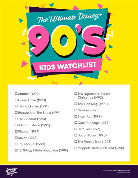 Disney Watch List for 90s Kids - Lipgloss and Crayons