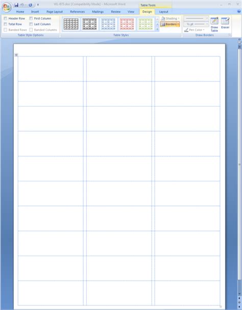 Showing Gridlines in a MS Word Label Template | Worldlabel Blog