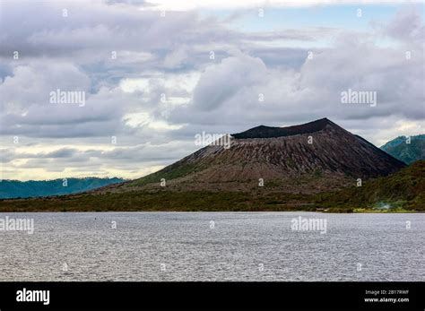 Oceania, Papua New Guinea, Island of New Britain, View of volcanoes ...