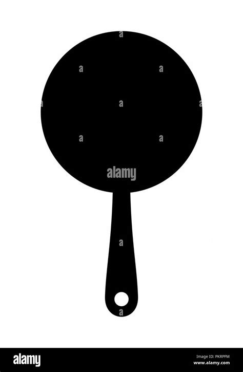 A frying pan silhouette illustration on white background Stock Vector ...