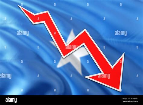 Somalia economy graph is indicating negative growth, red arrow going ...