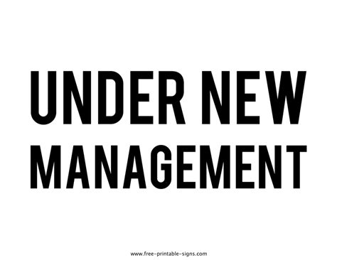 Printable Under New Management Sign – Free Printable Signs