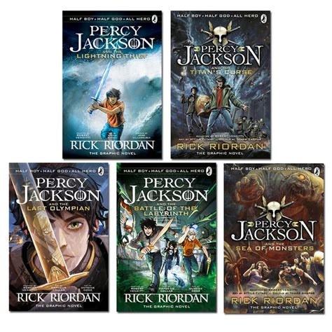 Percy Jackson Graphic Novels 5 Books Collection Set by Rick Riordon, T – Lowplex