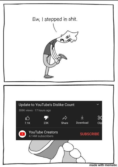 YouTube Dislike Button meme | YouTube's Removal Of The Dislike Button | Know Your Meme