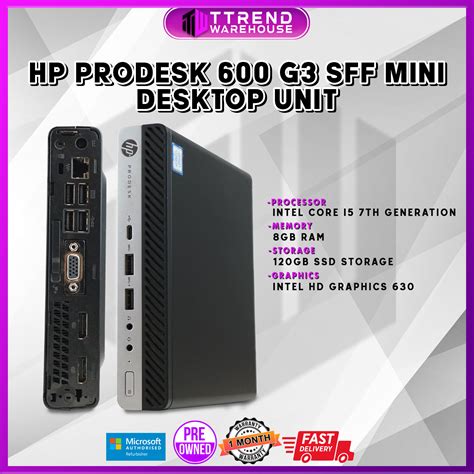 HP Prodesk 600 G3 Micro Desktop Unit | Intel Core i5 7th Gen, 8GB Ram, 120GB SSD | We also have ...