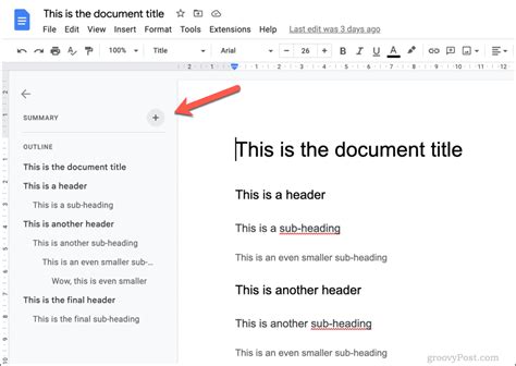 How to Use the Document Outline in Google Docs