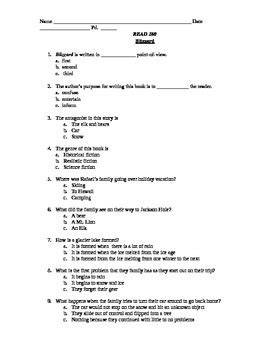 Blizzard Quiz, Graphic Organizer and Discussion questions (Height Series)