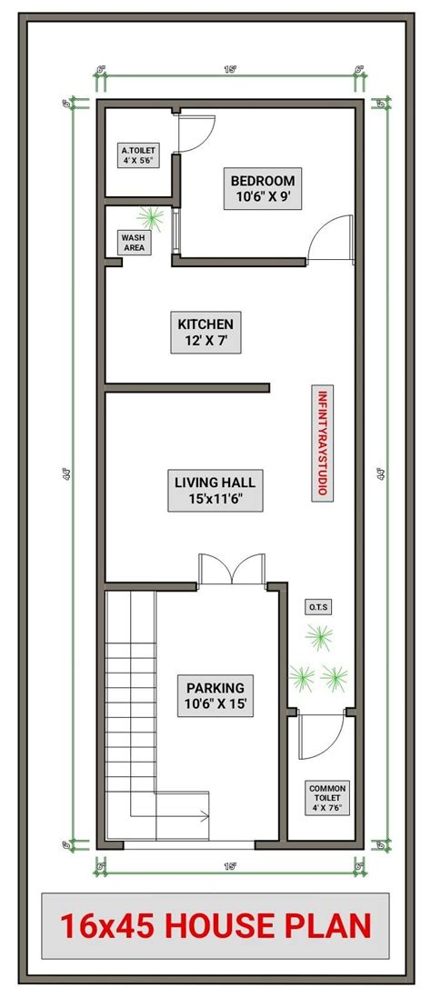 16x45 plan|16x45 floor plan|16 by 45 house plan|16*45 home plans ...