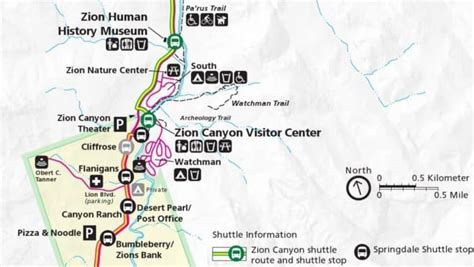 Zion Campground proximity map - Park Ranger John