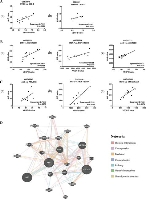 AhR expression positively correlates with the levels of VEGF-B. A AhR ...