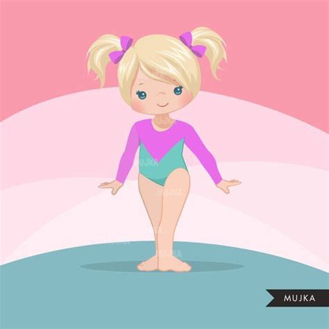 Gymnastics Clipart. Gymnast Girls Card Making Planner | Etsy | Kids ...