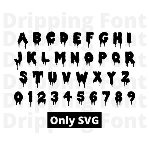 Dripping Font SVG, Dripping Alphabet SVG, Dripping Letters Numbers ...