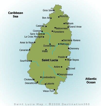 St. Lucia Map www.romanticplanet.ca | Map, Lucia, St lucia