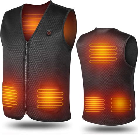 Heated Vest USB Rechargeable Battery Electric Vest Men's Lightweight Heated Vest for Hiking ...