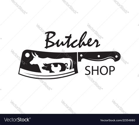 Butcher shop emblem Royalty Free Vector Image - VectorStock