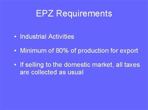 Brazilian Export Processing Zones EPZ Definition of EPZ