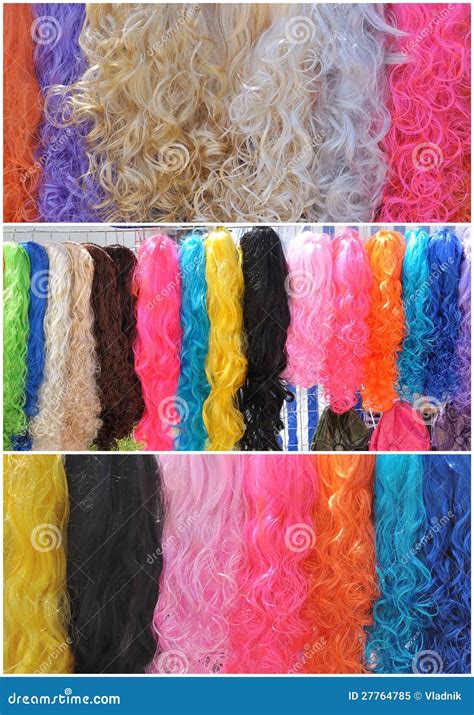 Synthetic Wigs In Different Colors Royalty Free Stock Photo - Image: 27764785