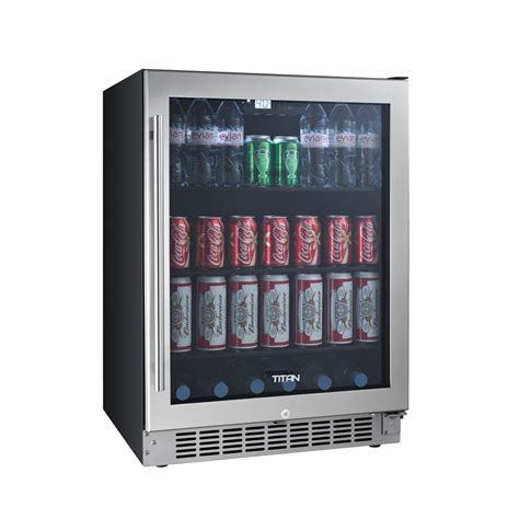 TITAN 142-Can Seamless Stainless Steel Built-In Beverage Cooler-TT-CBC24142SZ - The Home Depot