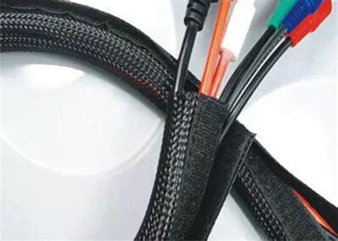 Lightweight PET Velcro Cable Sleeve For Wire Harness Bounding / Protecting