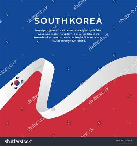 Illustration South Korea Flag Template Stock Vector (Royalty Free ...