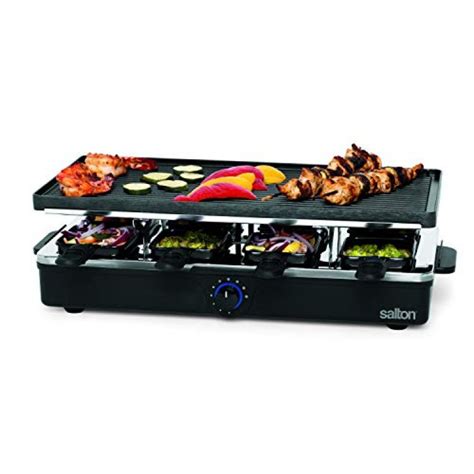 Salton 8 Person Raclette Indoor Electric Cheese Party Grill with ...