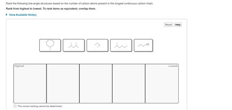 SOLVED: Rank the following line-angle structures based on the number of ...