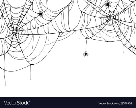 Halloween spiderweb background with spiders Vector Image