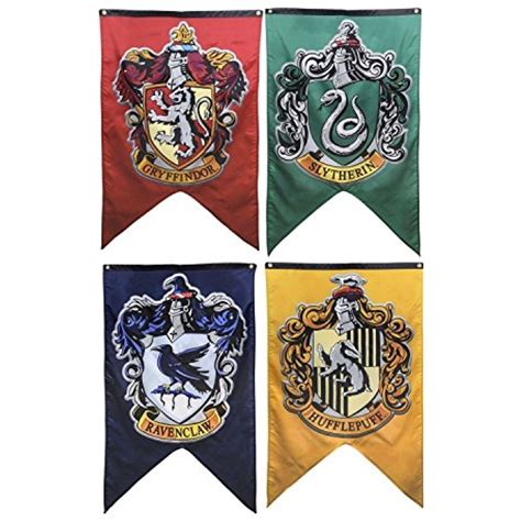 Harry Potter Hogwarts House Wall Banners: Gryffindor, Slytherin ...