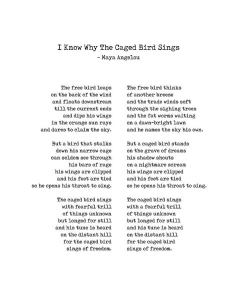 Maya Angelou Poems I Know Why The Caged Bird Sings