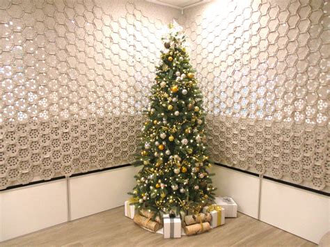 Mixed Metals Christmas Tree // Office Lobby Holiday Decor - Greenscape Design & Decor