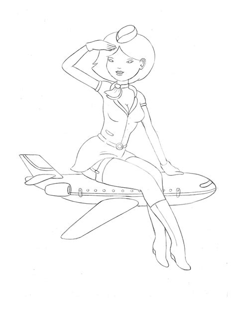 Flight Attendant Drawing at GetDrawings | Free download