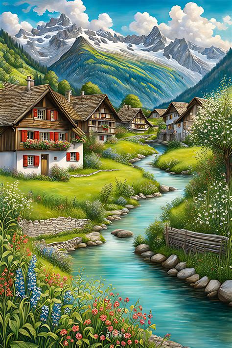 Explore the Charm of Switzerland's Scenic Villages 🇨🇭 by BoBiloArt # ...