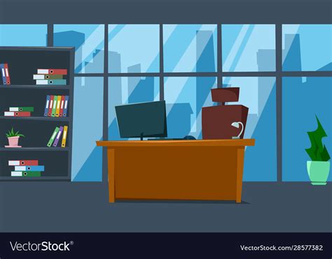 Empty office space interior with furniture Vector Image