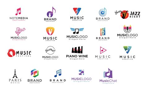 Big set of logos sound and music. Collection of Guitar and Note 3277091 Vector Art at Vecteezy