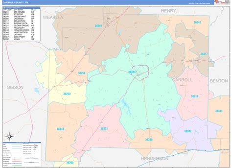 Wall Maps of Carroll County Tennessee - marketmaps.com