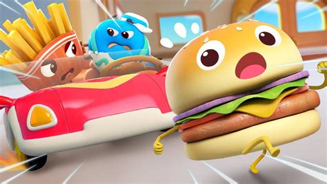 Hamburger Cartoon : Cute Happy Fast Food Hamburger Cartoon Kids Art ...