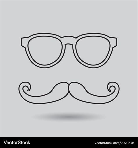 Mustache and glasses icon design Royalty Free Vector Image