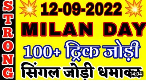 Milan Day Today 12/09/2022 | Milan Day panel chart | Milan Day Chart ...