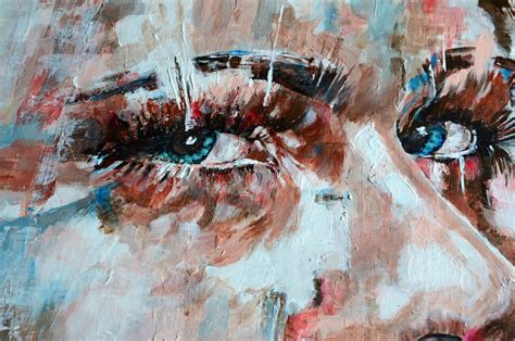 Anxiety - framed portrait (2016) Acrylic painting by Misty Lady | Artfinder