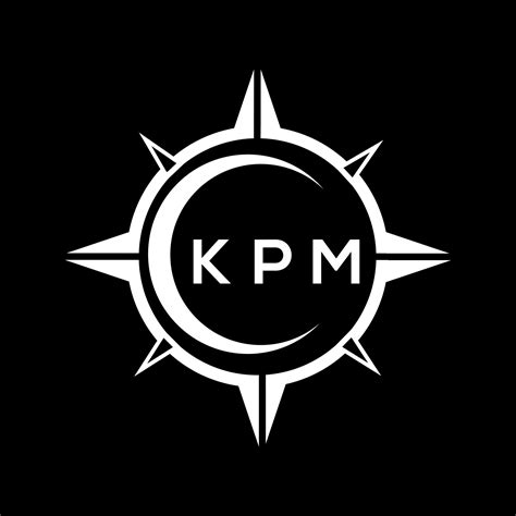 kpm resumen tecnología circulo ajuste logo diseño en negro antecedentes. kpm creativo iniciales ...