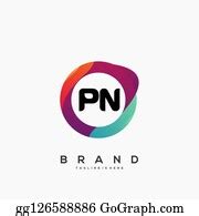 4 Letter Pn Gradient Color Logo Vector Design Clip Art | Royalty Free - GoGraph