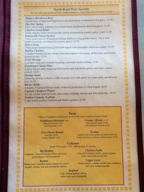 Menu at Tree House Restaurant, Nikiski