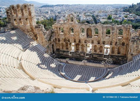 Ancient Amphitheater in Acropolis, Athens. Greece Editorial Image - Image of archeology ...