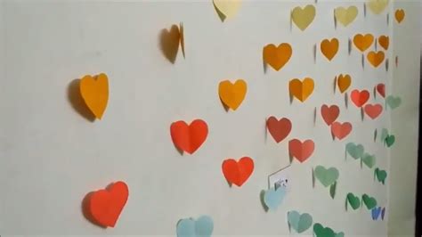 DIY -Hearts Wall-Room Decor || Make Paper Hearts|| Easy Paper Crafts ...