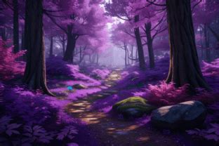 Purple Magical Forest Background Graphic by mimishop · Creative Fabrica