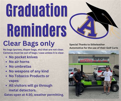 Alexander Central Graduation Reminders